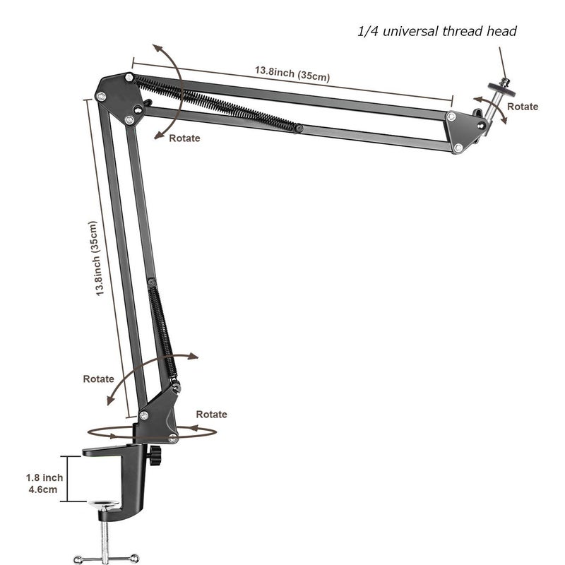 LenTok Overhead Tripod Mount for Camera Webcam Ring Light, Flexible Over Head Arm for iPhone with Phone Holder and Ball Head, Table Stand Accessory for Phone Video Recording Live Stream - Image 2